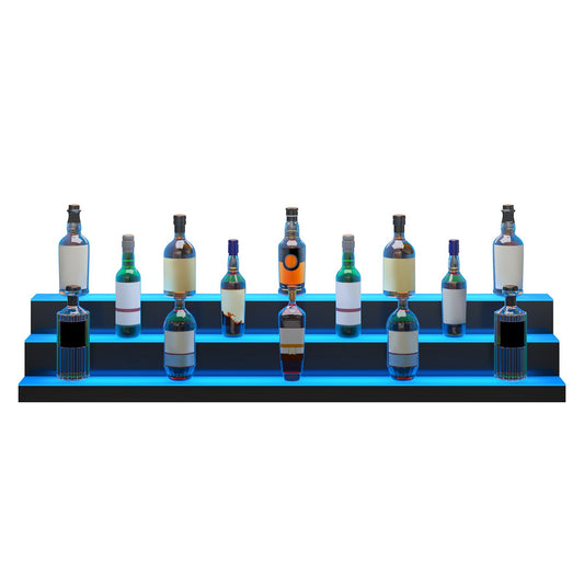 LED Lighted Liquor Bottle Display Bar Shelf 60" 3-Step-8