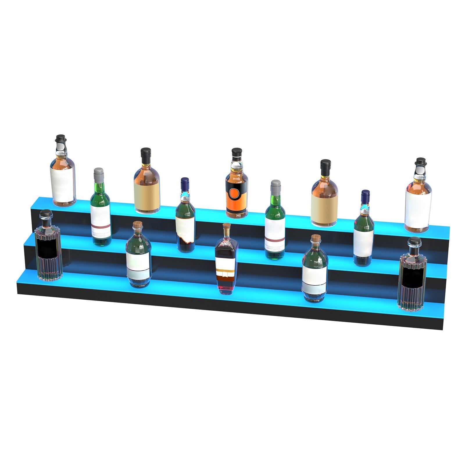 LED Lighted Liquor Bottle Display Bar Shelf 60" 3-Step-9