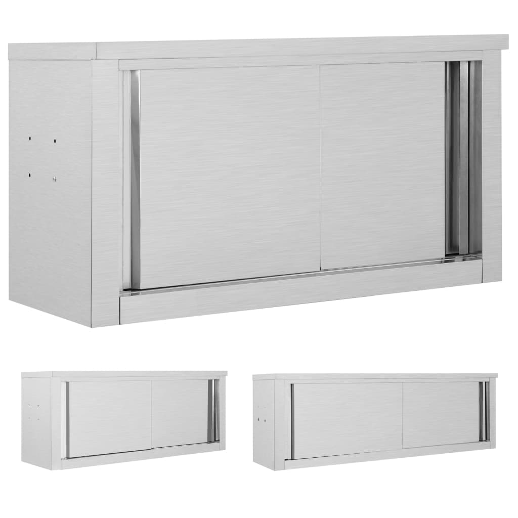 vidaXL Kitchen Wall Cabinet with Sliding Doors -23