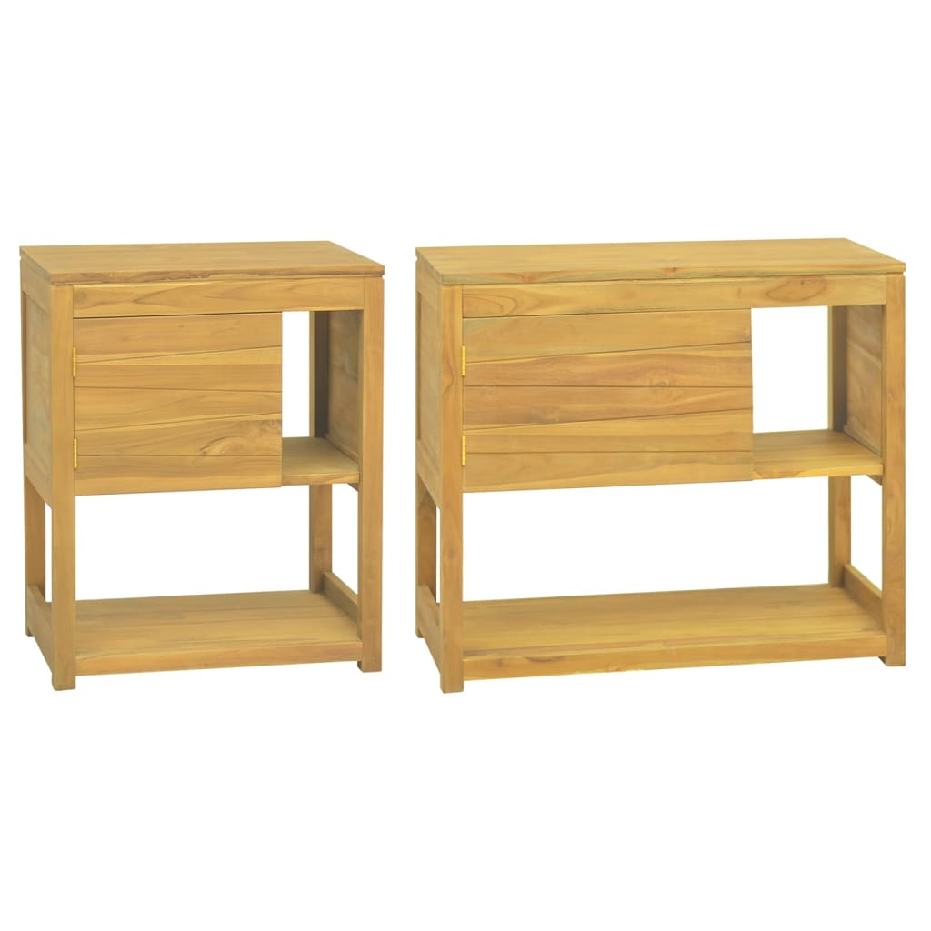 Cabinet Storage with Shelves Solid Wood Teak-3