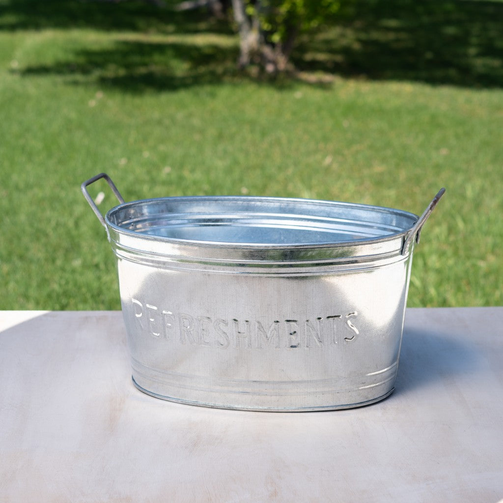 Refreshments Oval Stainles Steel Galvanized Beverage Tub-1