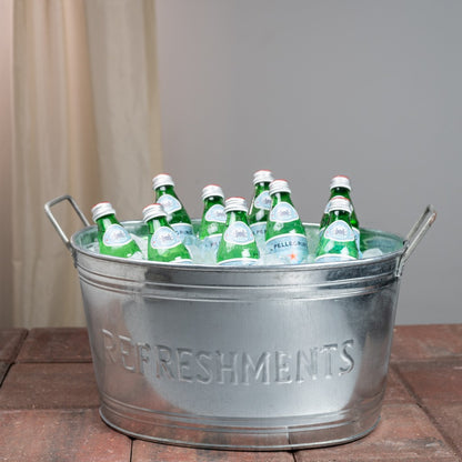 Refreshments Oval Stainles Steel Galvanized Beverage Tub-4