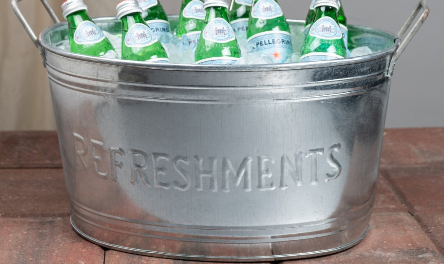Refreshments Oval Stainles Steel Galvanized Beverage Tub-5