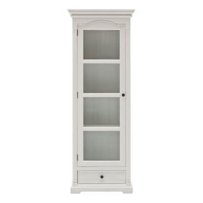 Traditional White and Glass Door Storage Cabinet-0