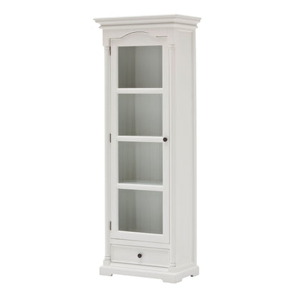 Traditional White and Glass Door Storage Cabinet-1