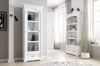 Traditional White and Glass Door Storage Cabinet-5