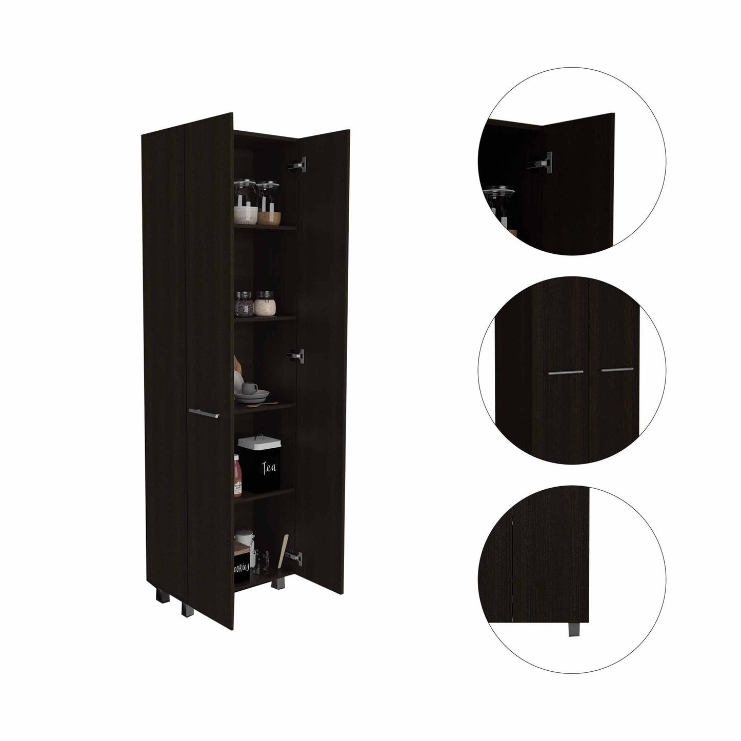 Modern Black Pantry Cabinet -4