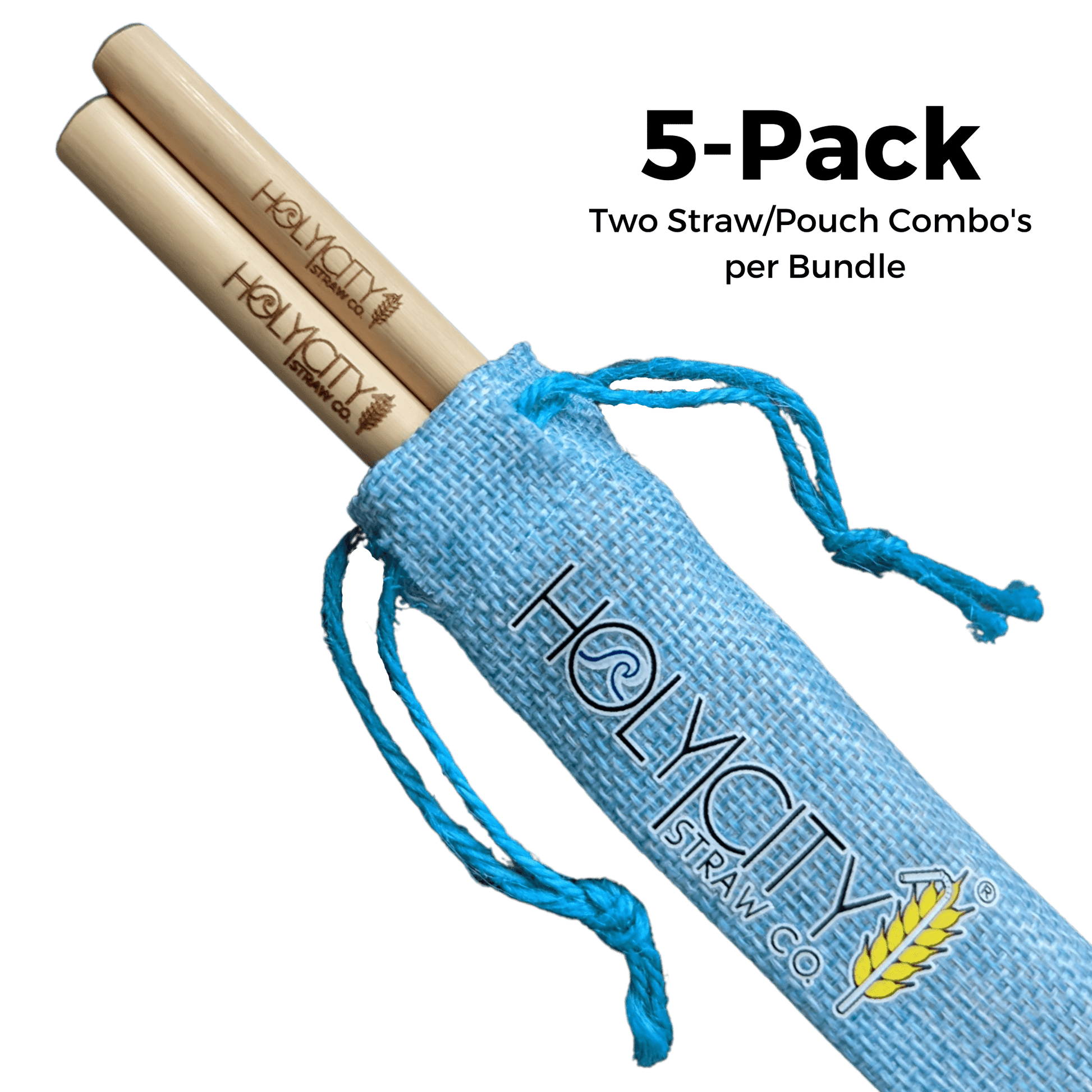Two Straw/Pouch Combo - Holy City Straw Co. - 5 Pack-0