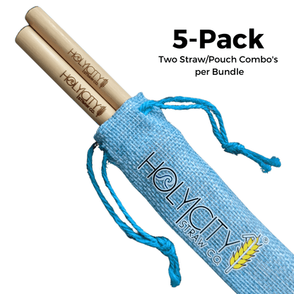 Two Straw/Pouch Combo - Holy City Straw Co. - 5 Pack-0