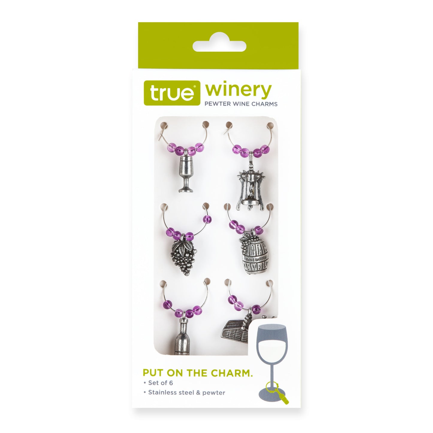 Winery Pewter Wine Charms (Set of 6)