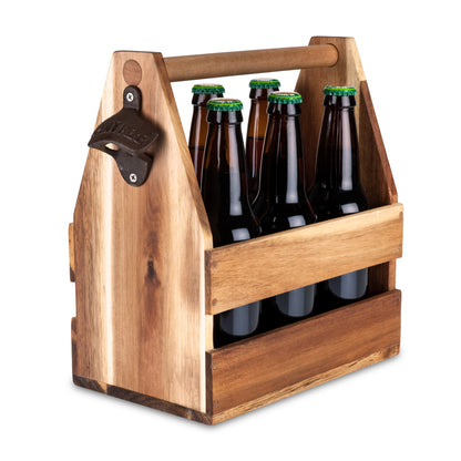 Acacia Wood Beer Caddy by Foster & Rye™