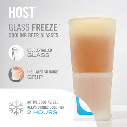 Glass FREEZE™ Beer Glass (set of two) by HOST®