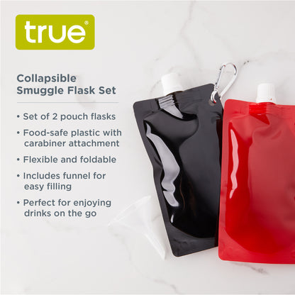 Smuggle Set of 2 6 Ounce Collapsible Flasks by True