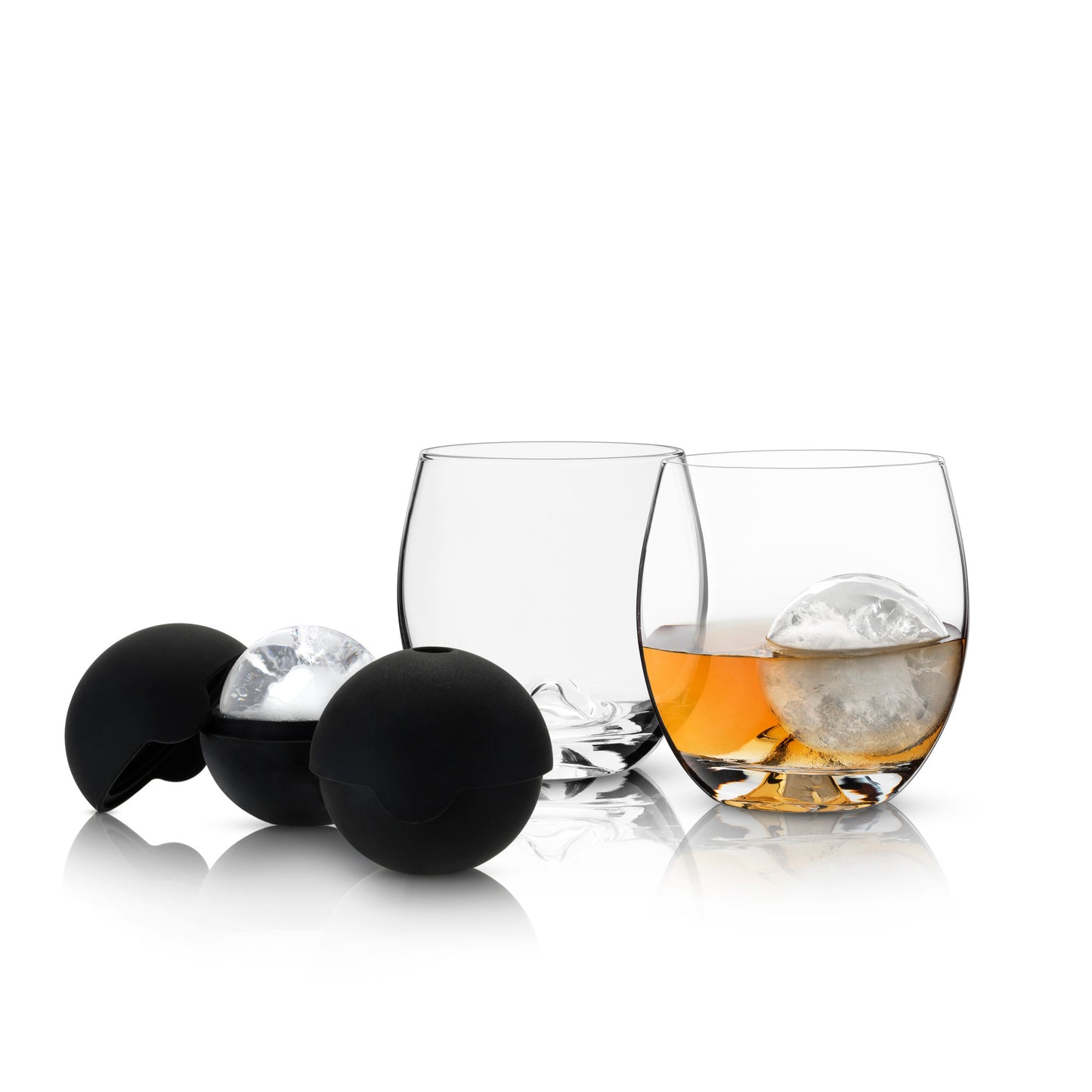 Glacier Rocks 4-Piece Ice Ball Mold and Tumbler Set -0