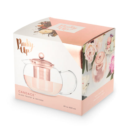 Candace™ Rose Gold Glass Teapot & Infuser by Pinky Up®