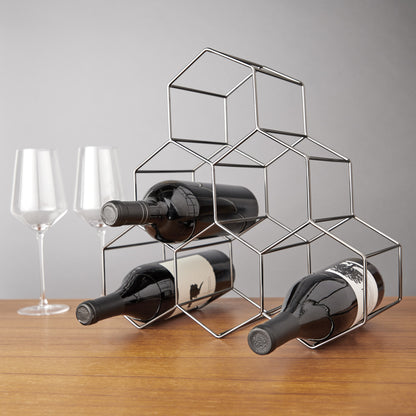 Geo Gunmetal Countertop Wine Rack