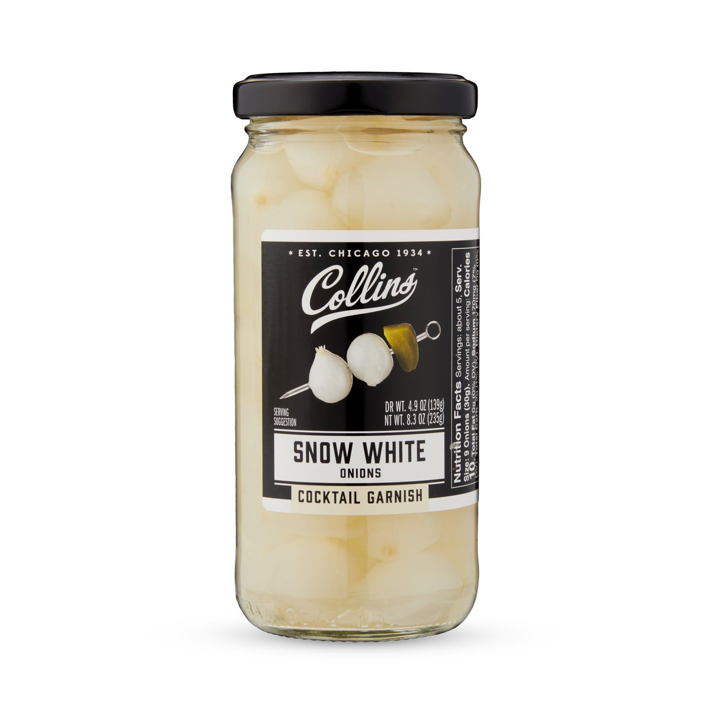 8 oz. Snow White Cocktail Onions by Collins