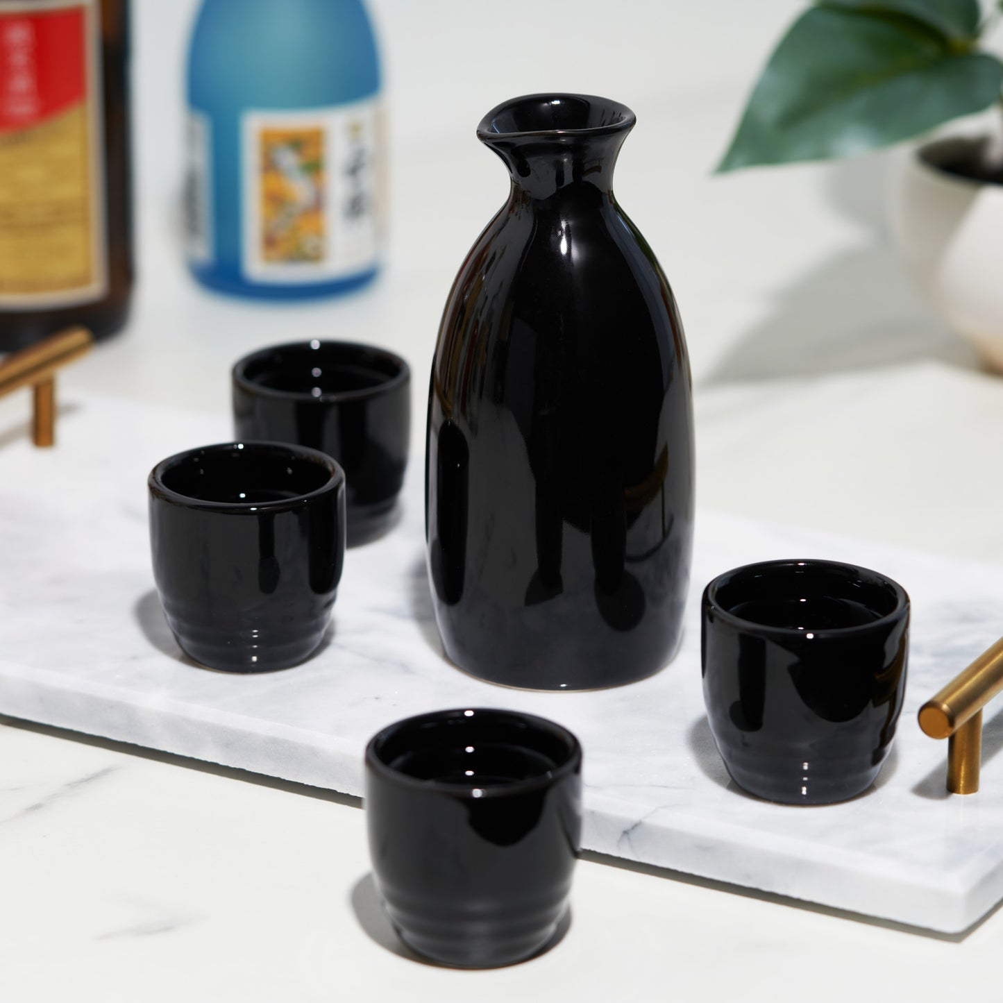 Moga™: 5-Piece Sake Set in Black by True