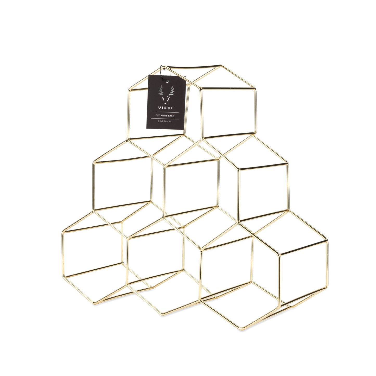 Gold Geo Counter Top Wine Rack by Viski®