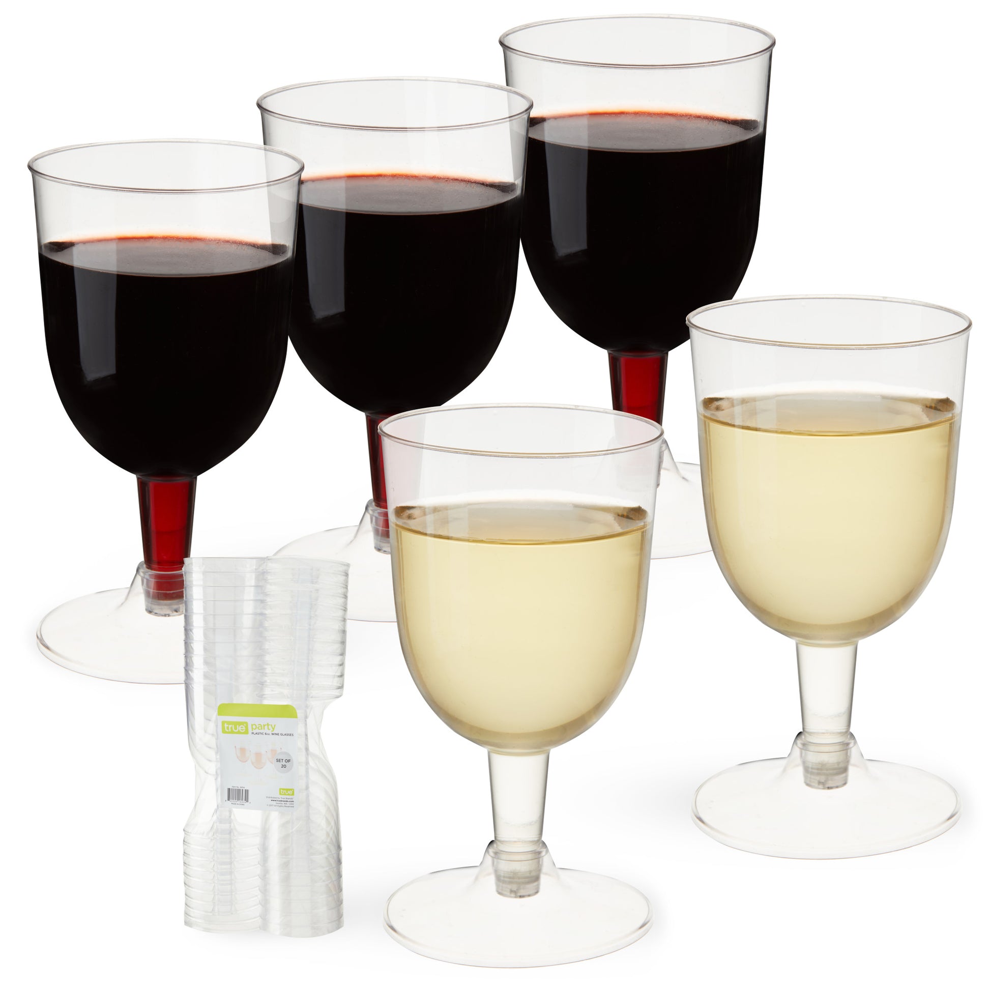6 oz Plastic Wine Glass Set, 20 pack-0