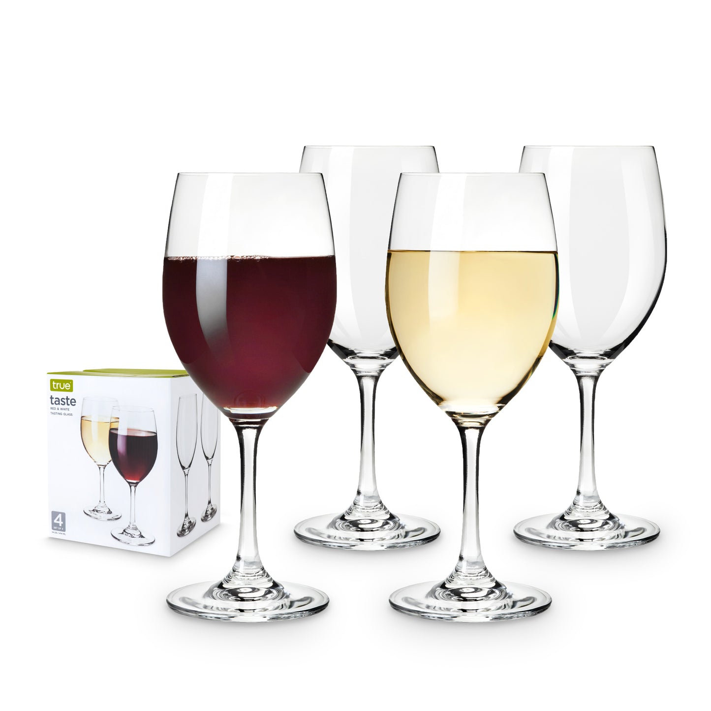 Set of 4 Red And White Tasting Glasses