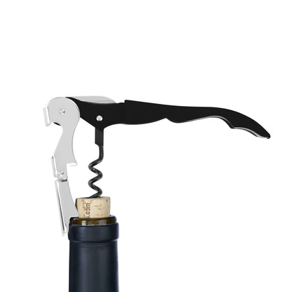 Truetap™ Soft Touch Black Double Hinged Corkscrew by True