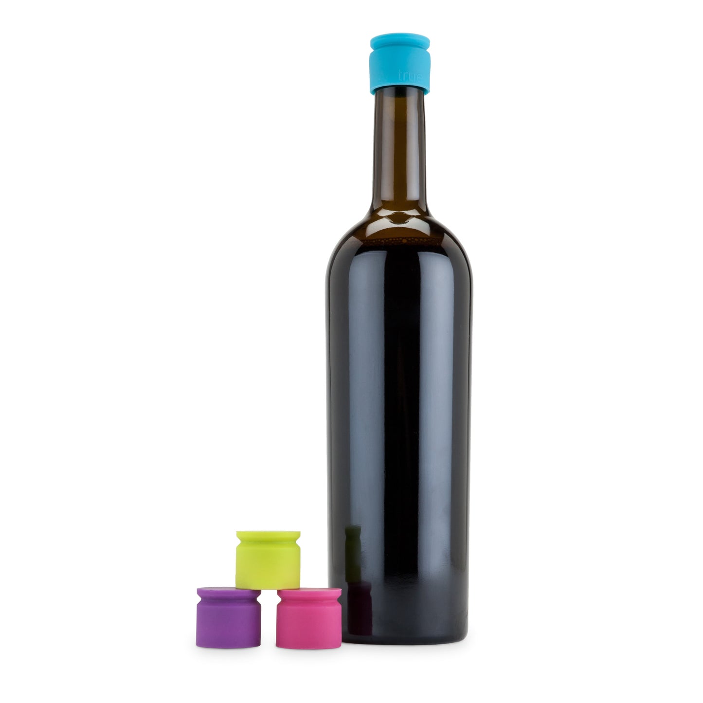 TrueCap™ Set of 4 Jewel Tone Bottle Stoppers by True