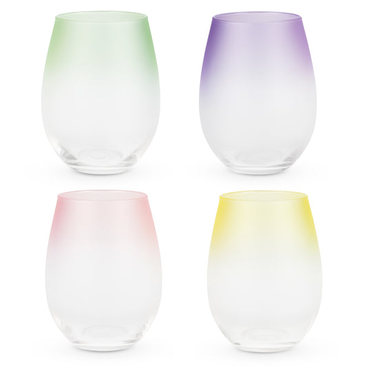 Frosted: Ombre Stemless Wine Glasses