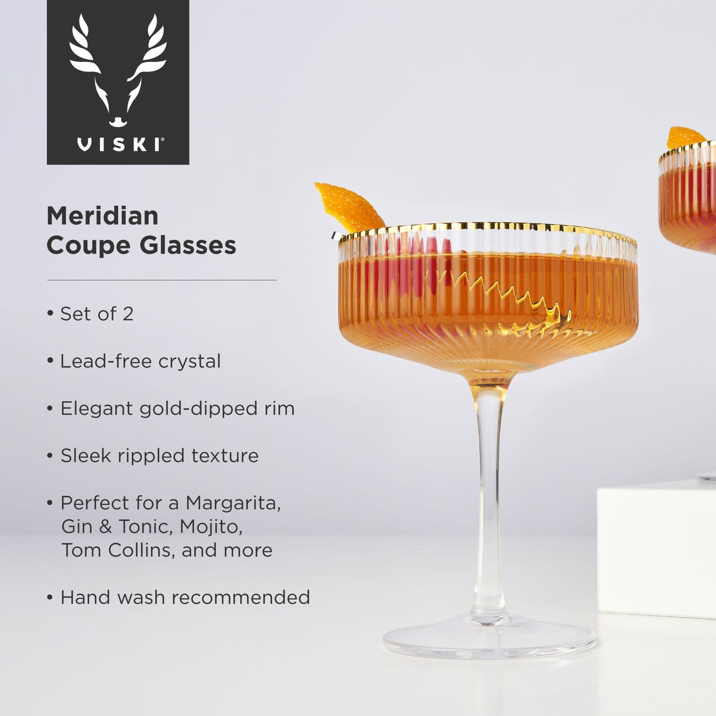 Meridian Crystal Coupe Glasses