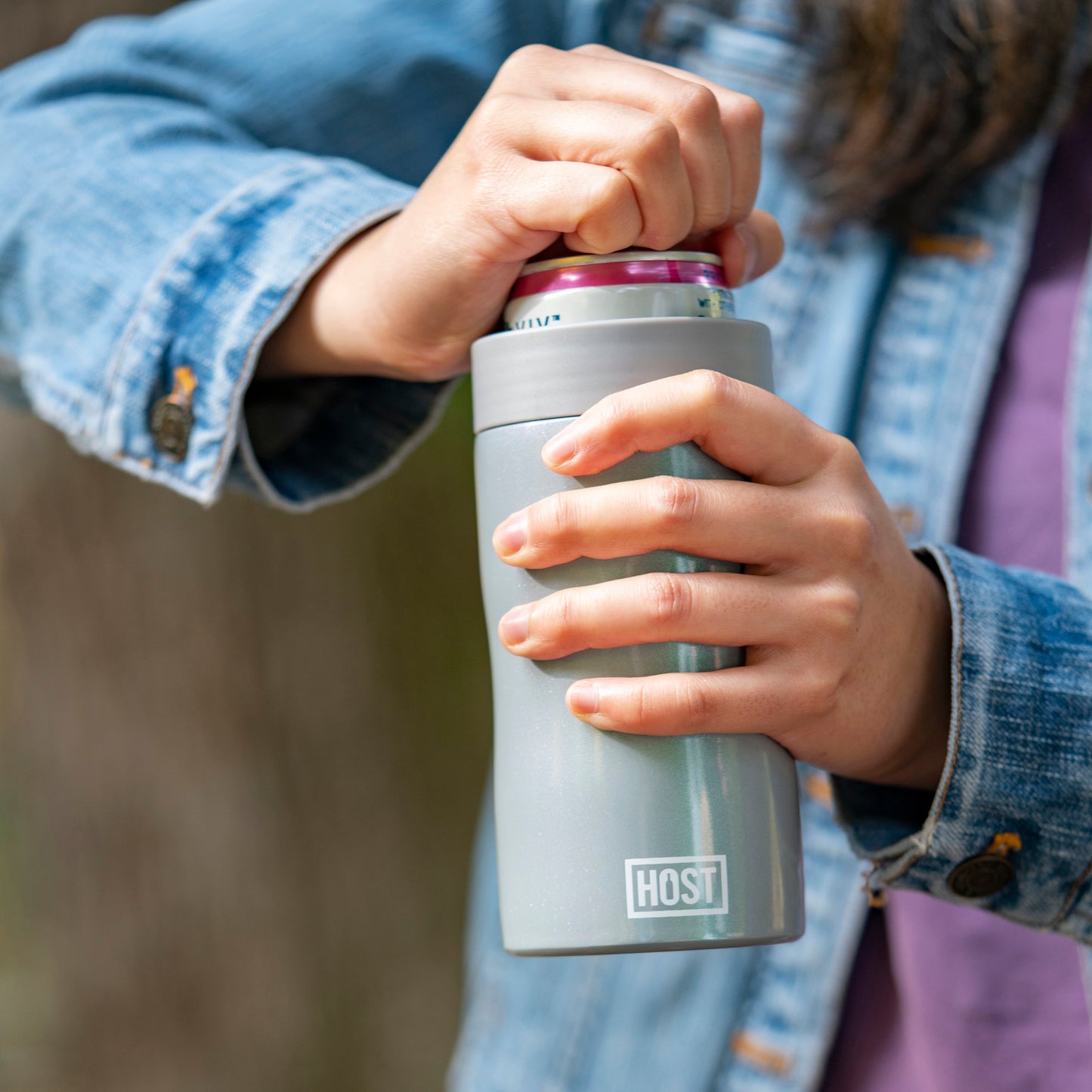 Stay-Chill Slim Can Cooler in Space Gray