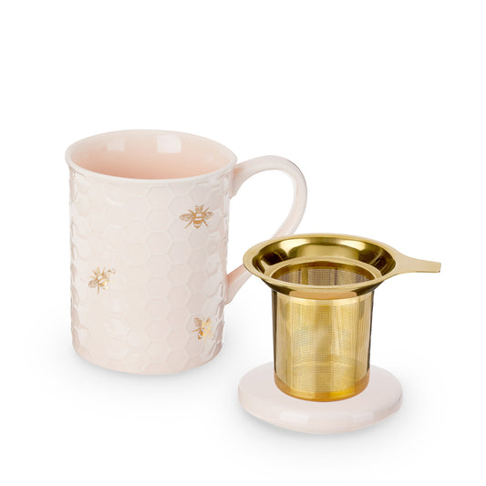 Annette™ Honeycomb Ceramic Tea Mug & Infuser by Pinky Up®-0