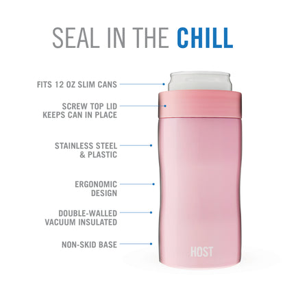 Stay-Chill Slim Can Cooler - Peony