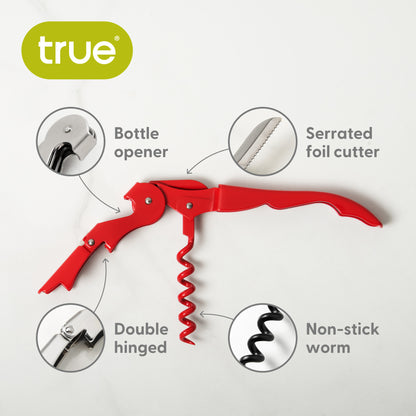 Truetap™: Double-Hinged Corkscrew in Full Red