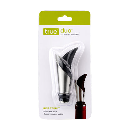 Duo Bottle Stopper And Pour Spout in Black