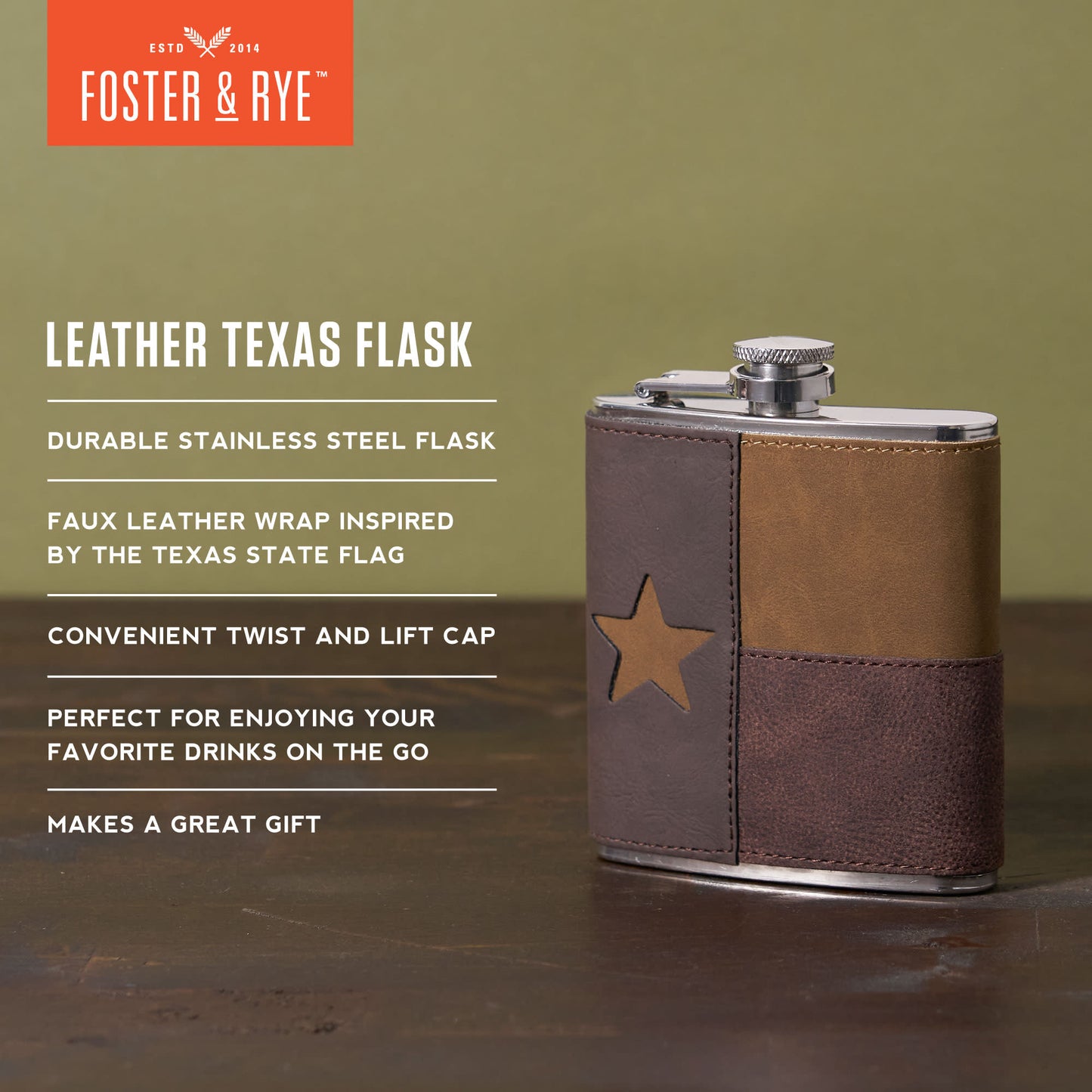 Leather Texas Flask