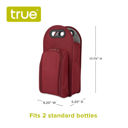 Metro™: 2-Bottle Tote in Burgundy & Grey