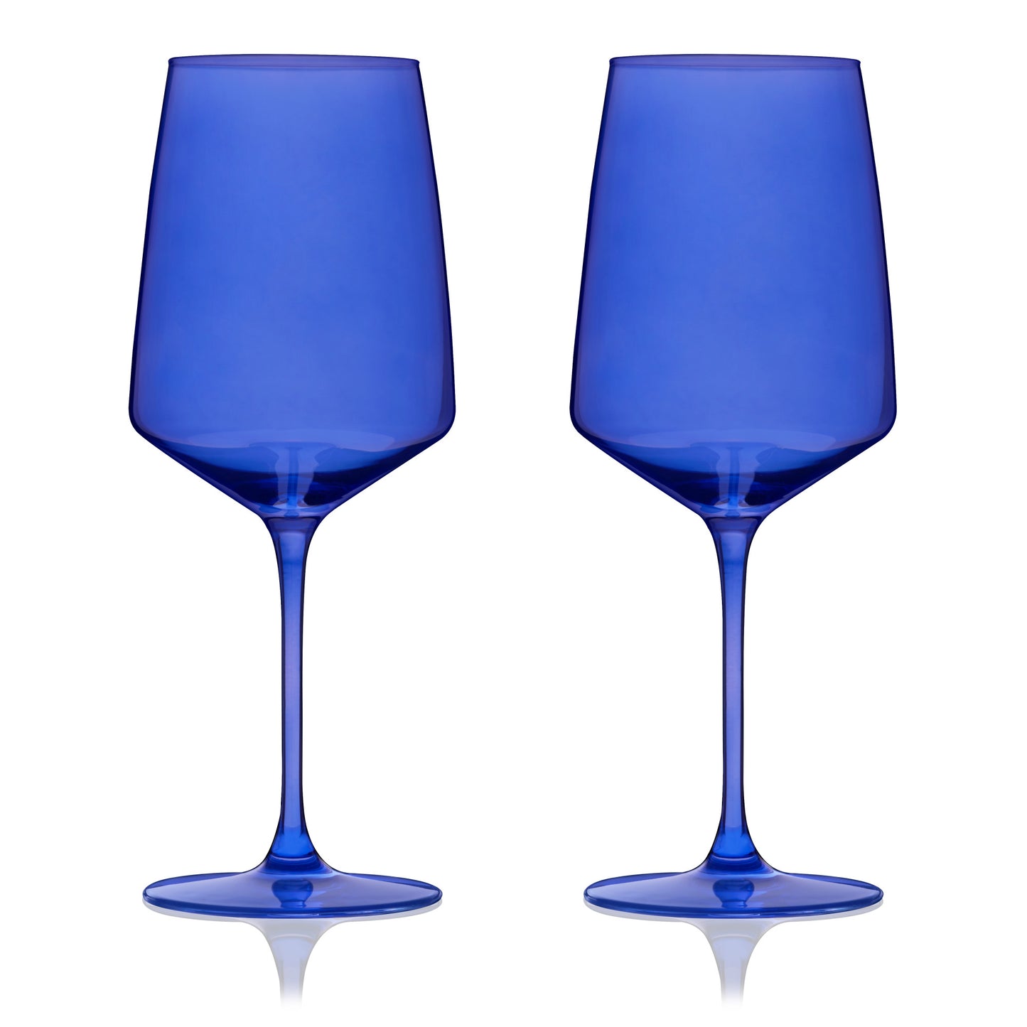 Reserve Nouveau Crystal Wine Glasses in Cobalt By Viski (set