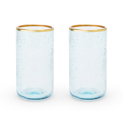 Aqua Bubble Glass Tumbler Set - Mixologist Warehouse