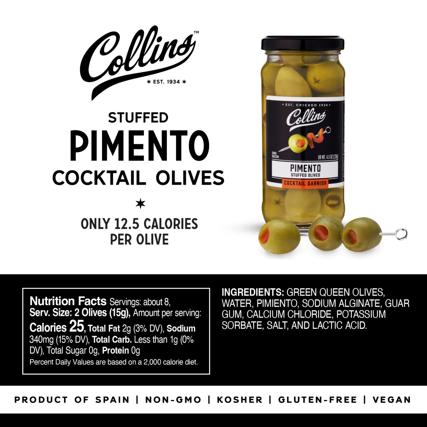 4.5 oz. Pimento Cocktail Olives