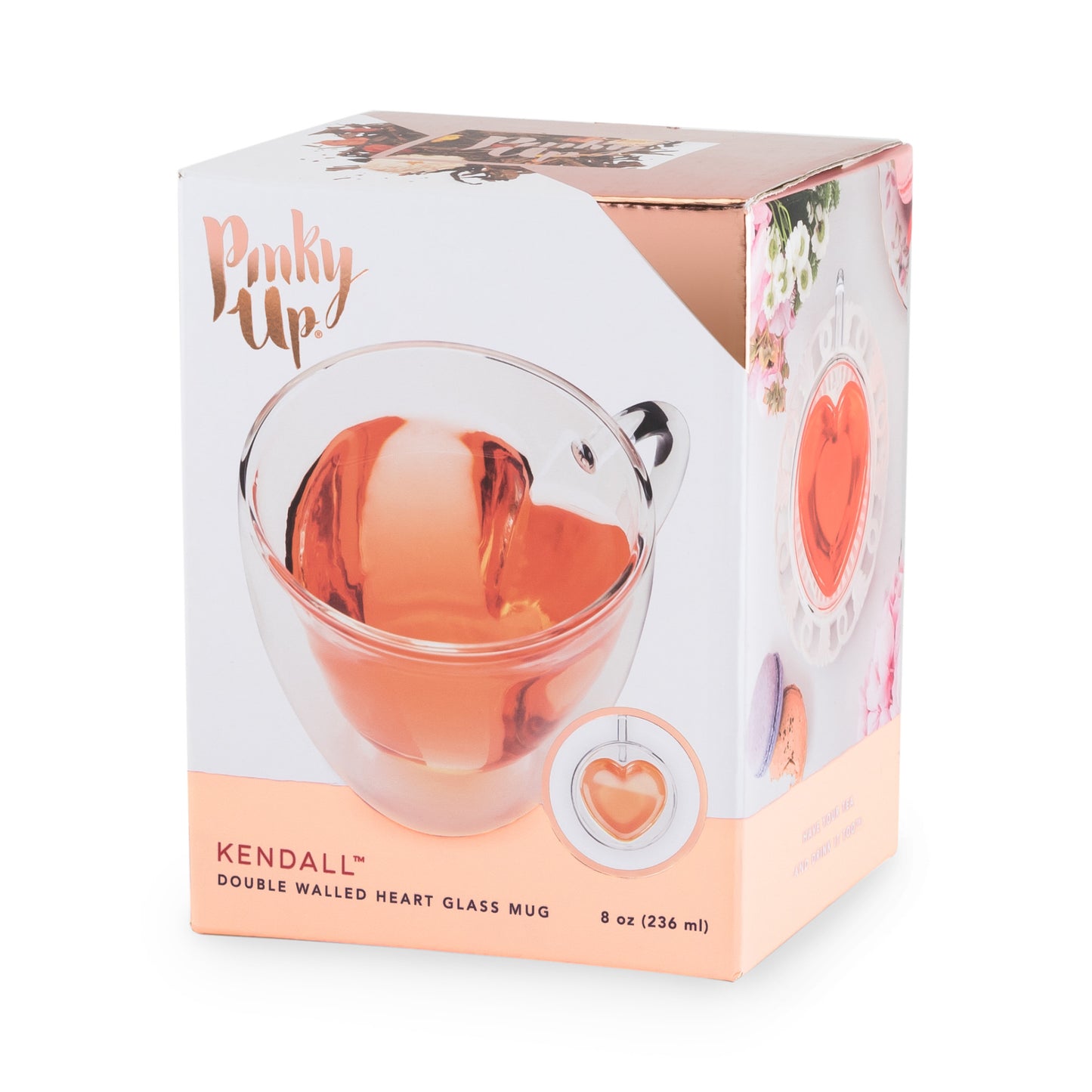 Kendall: Heart Double Walled Glass Tea Mug