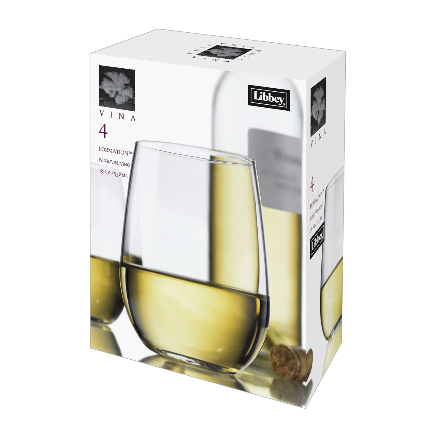 Libbey Vina Stemless White (set of 4)