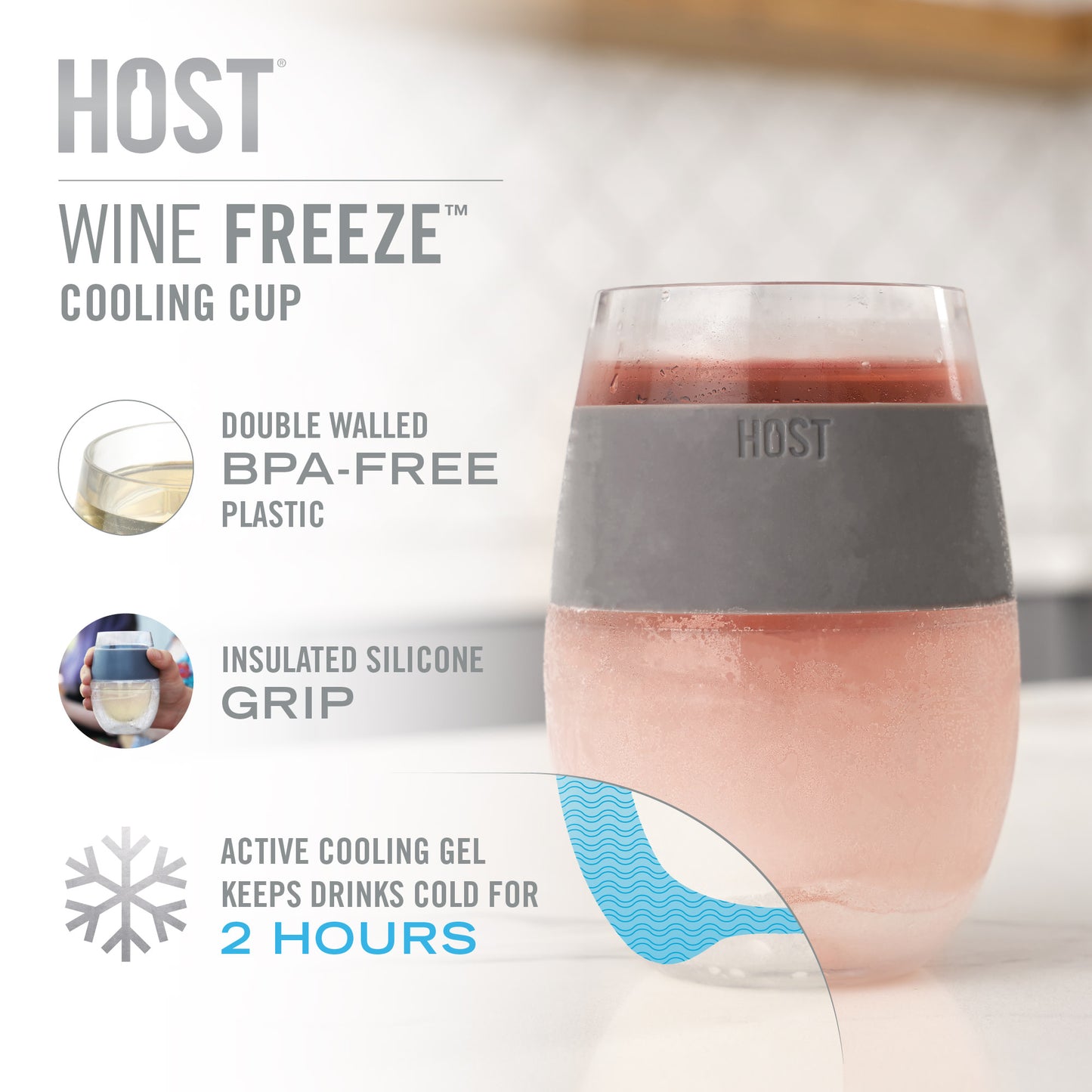 Wine FREEZE™ Translucent Ice Blue HOST®