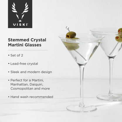 Stemmed Crystal Martini Glasses by