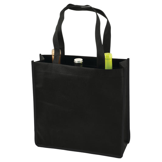 3 Bottle Non Woven Tote In Black