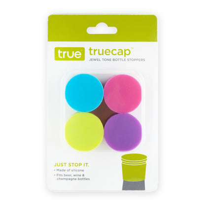 TrueCap™ Set of 4 Jewel Tone Bottle Stoppers by True