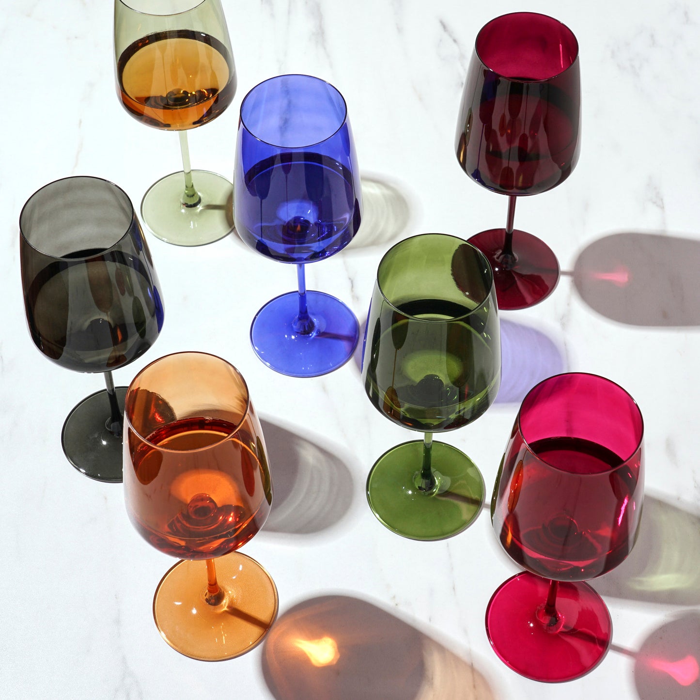 Reserve Nouveau Crystal Wine Glasses in Amber