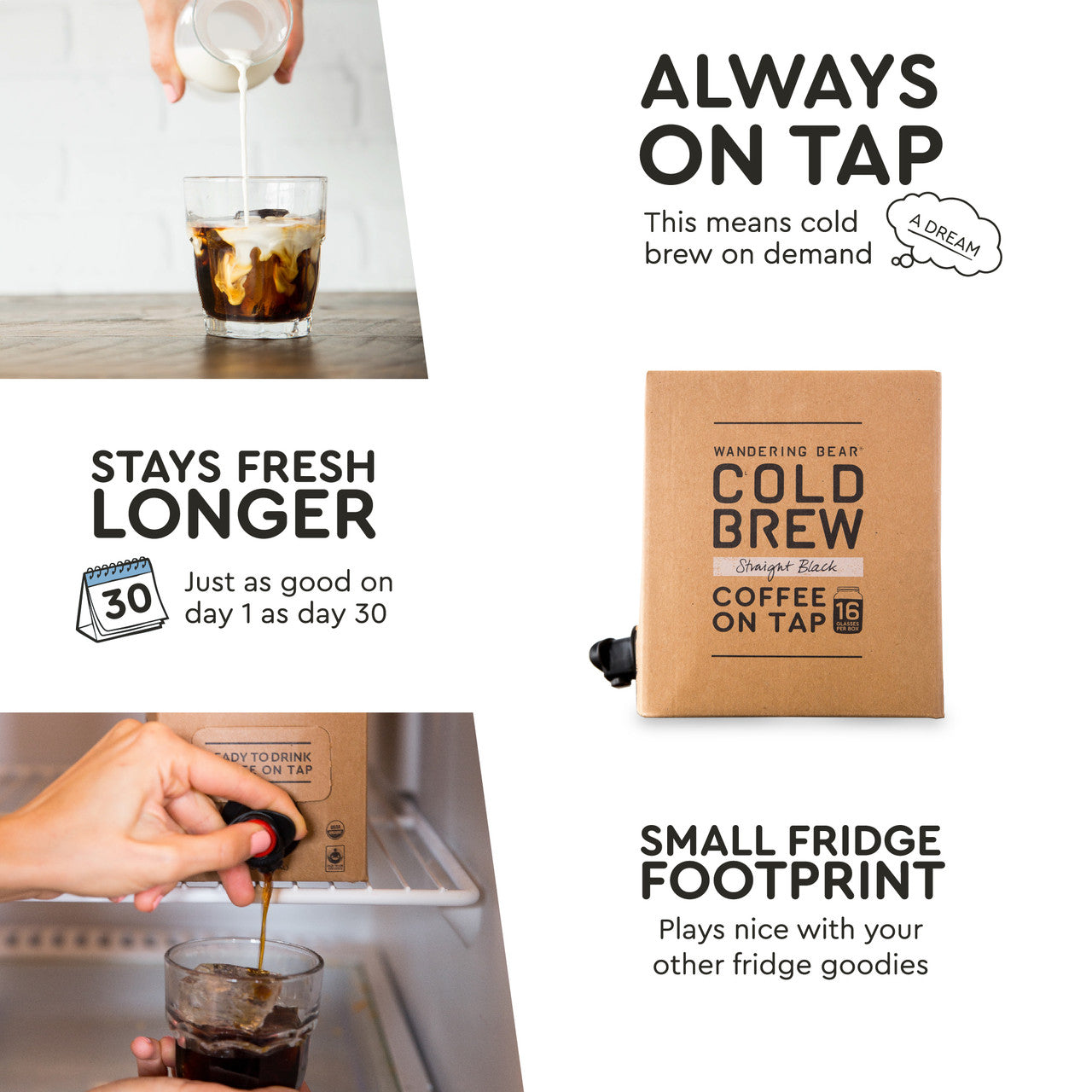 Wandering Bear Cold Brew Coffee On Tap, 96 fl oz - 3 Pack-3