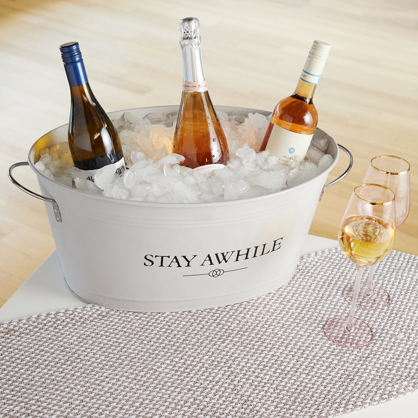 Stay Awhile Metal Drink Tub by Twine®