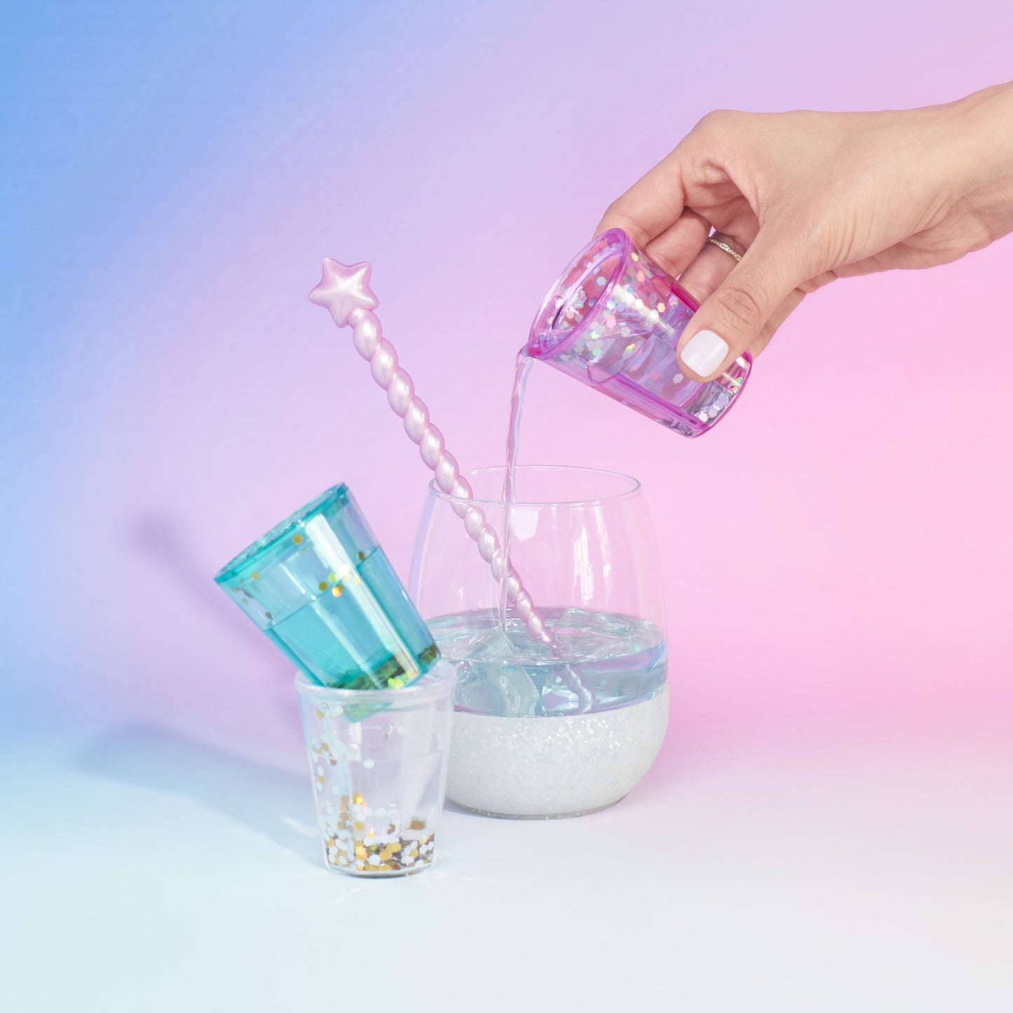 Mermaid Sparkle Glitter Shot Glasses