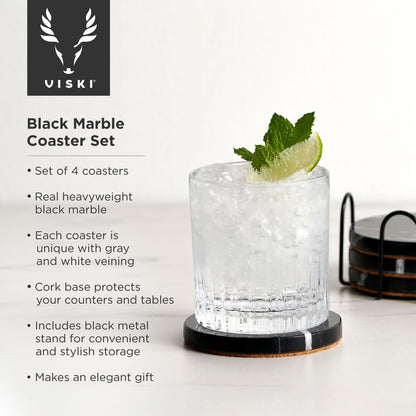 Black Marble Coaster Set